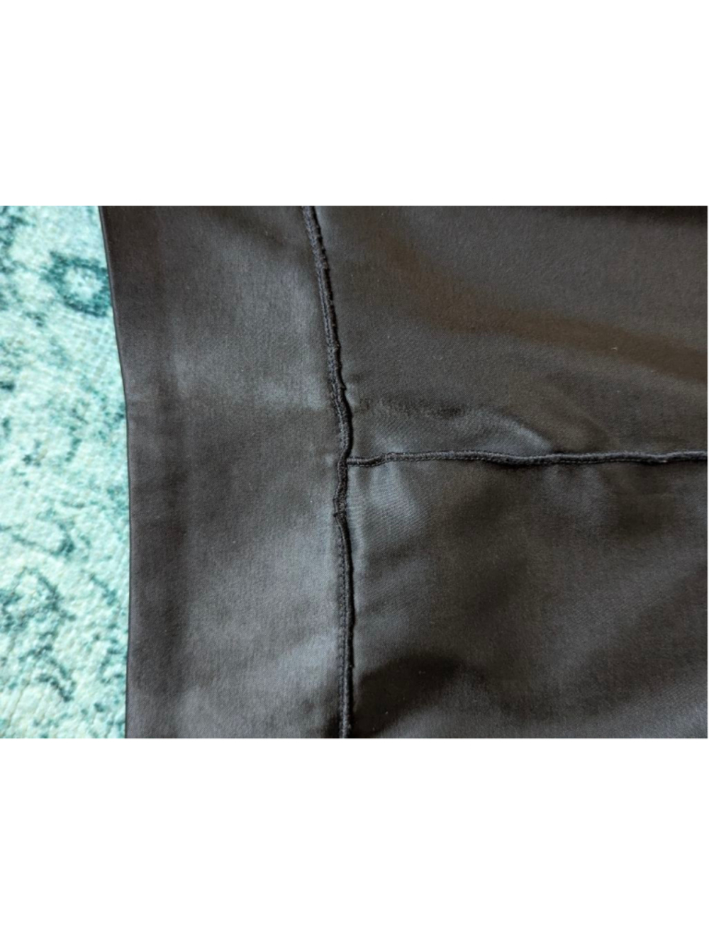 Vtg Nira Nira Black Satin Car Wash Panel Midi Skirt Sz 10 90s Goth Witchy - Picture 13 of 15